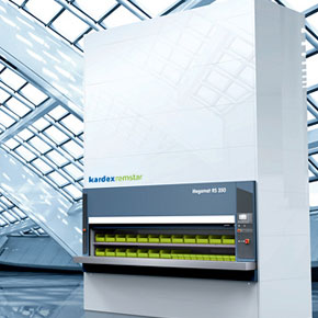 The KARDEX MEGAMAT RS is an automated vertical carousel using the paternoster principle.